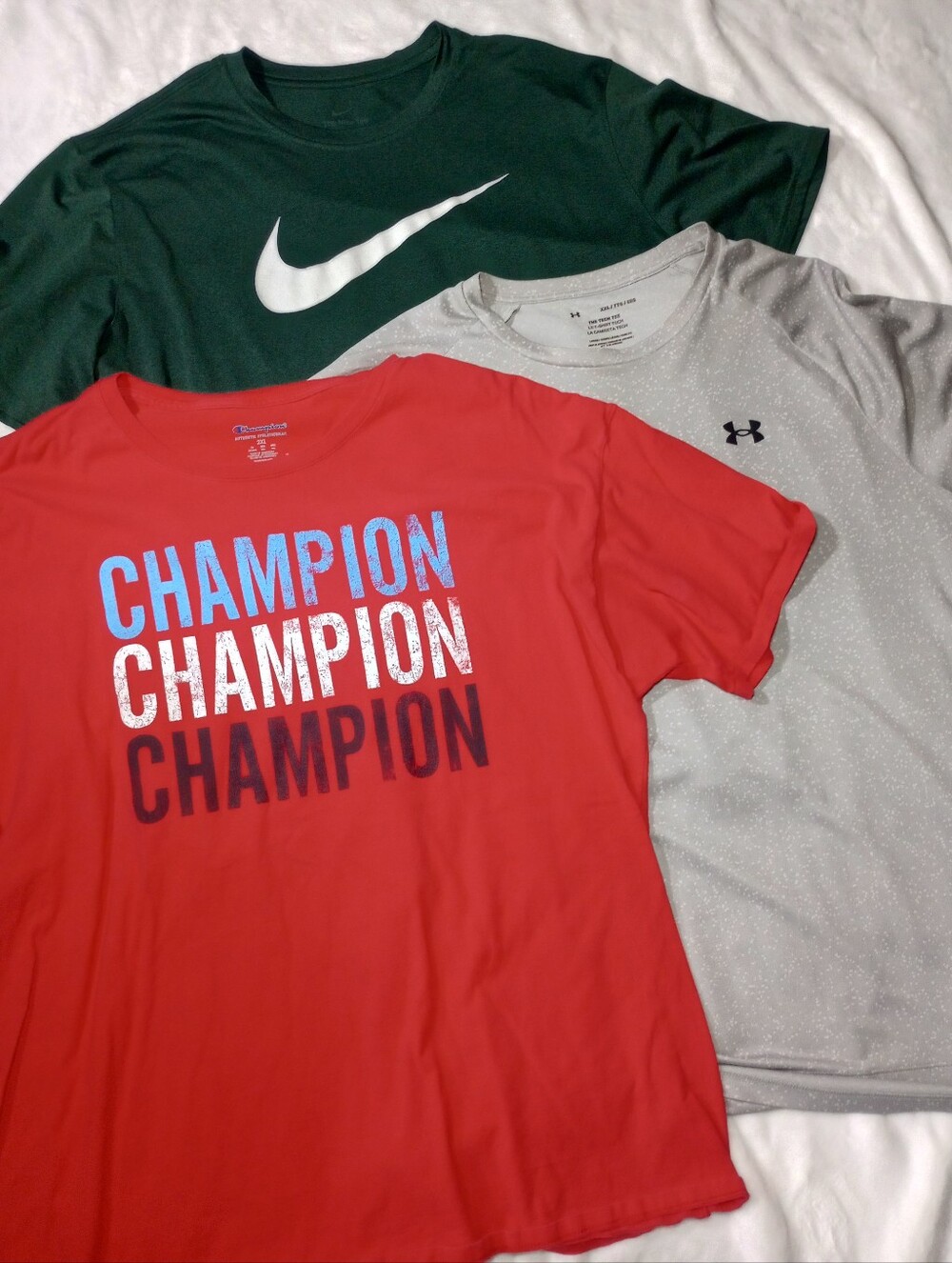 Nike Under Armour Champion Athletic Tee Shirt Bundle 2x Sportswear Lot of 3 XXL